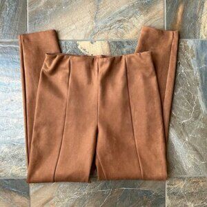 LOFT Faux Suede Leggings Fresh Pumpernickel Women's Size Large Tall
